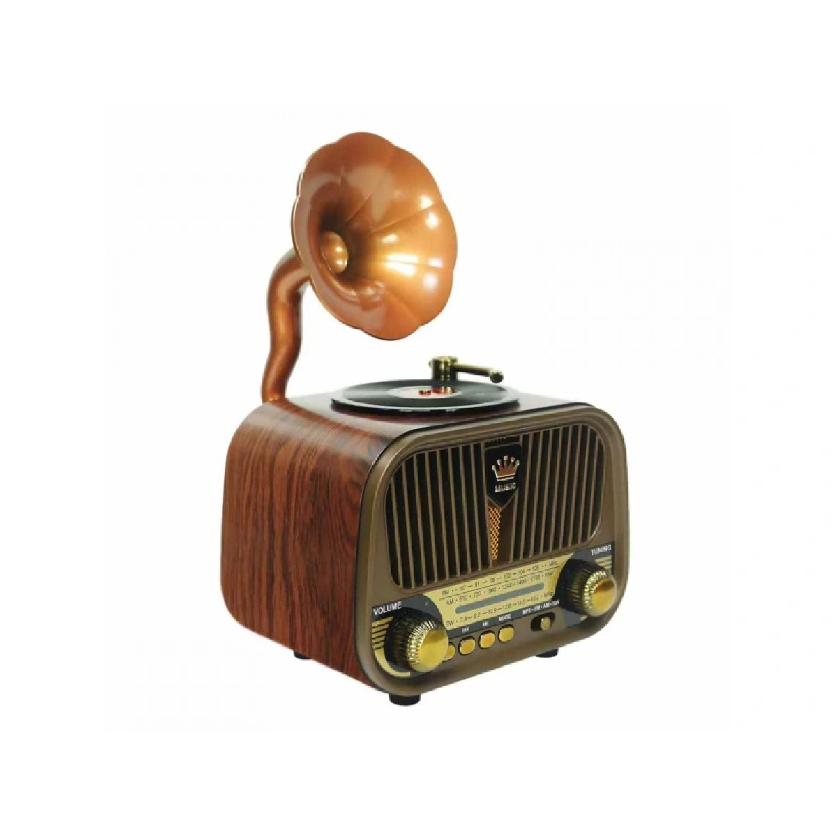 Md-1319 Gramafon Görünümlü Radio Ses Bombası