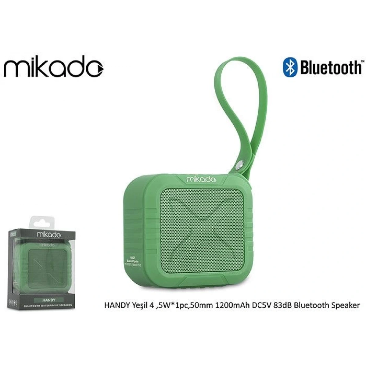 MİKADO HANDY WATERPROOF BLUETOOTH HOPARLÖR YEŞİL