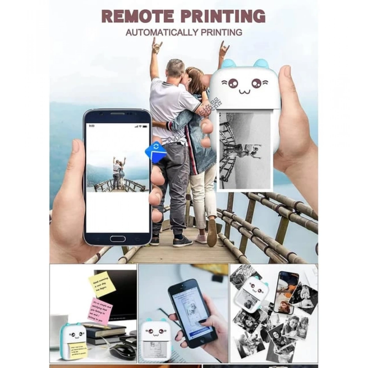 Mini Printer Pr-01 Termal Fotoğraf Yazıcısı Mavi