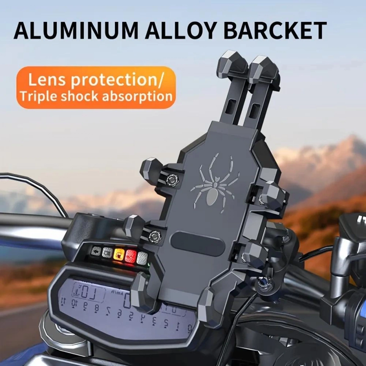 Motosiklet Gidon Yaylı Telefon Tutucu H08