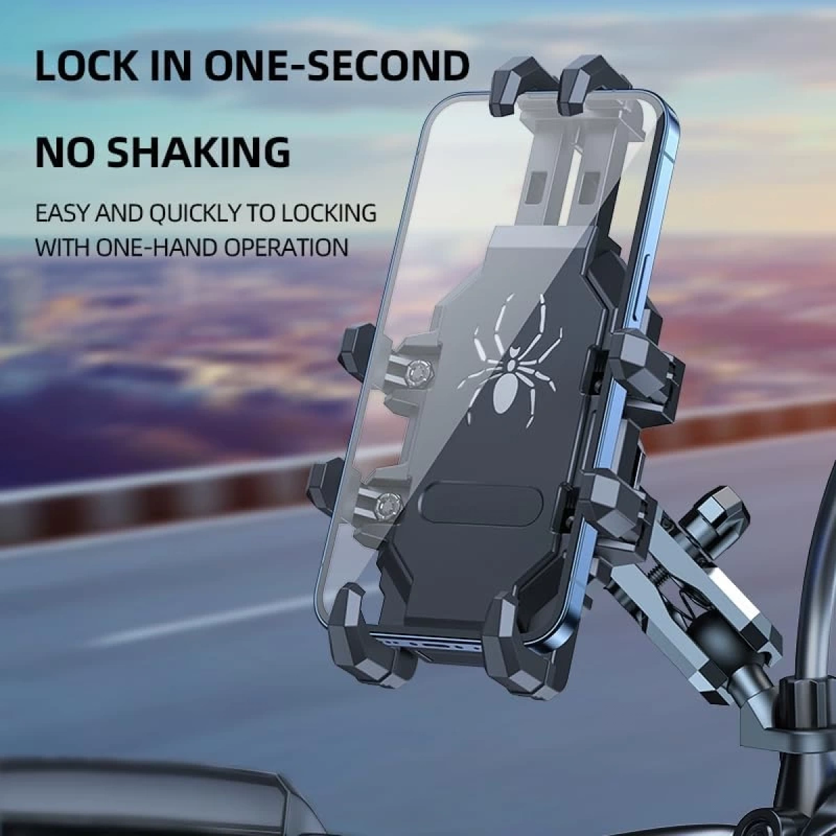 Motosiklet Ayna Yaylı Telefon Tutucu H08