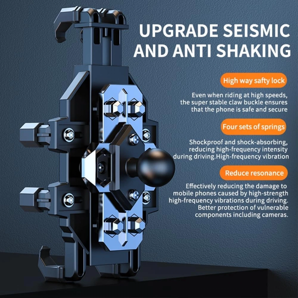 Motosiklet Ayna Yaylı Telefon Tutucu H08