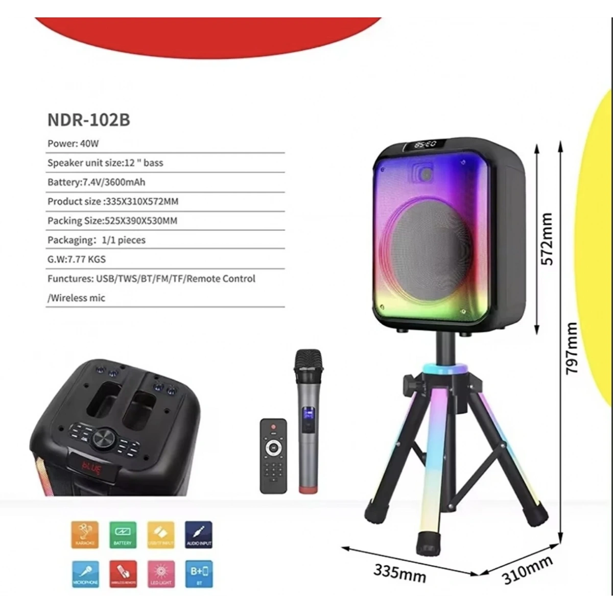 NDR-102A 1600W KARAOKE SES BOMBASI