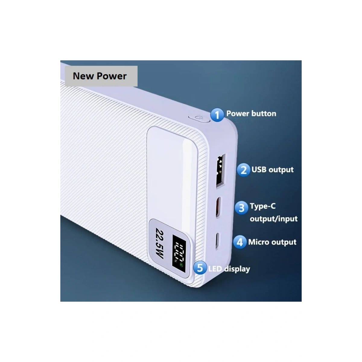 NEW POWER NP-05 20000 MAH BEYAZ POWERBANK