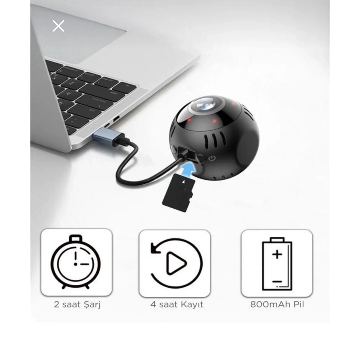 O-Kam Şarjlı Mıknatıslı Mini Balıkgözü Kamera TRM-CMR32