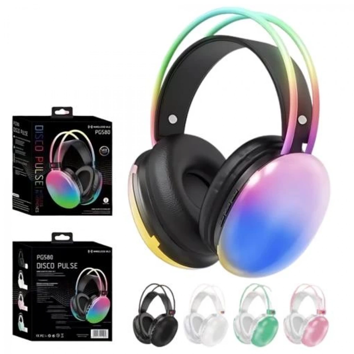 PG580 RGB KULAKÜSTÜ BLUETOOTH KULAKLIK BEYAZ
