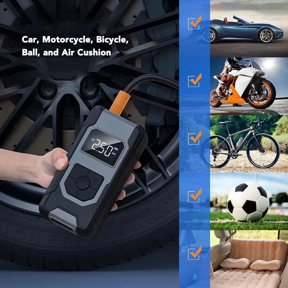 Şarjlı Araç Pompası Pm-02 Gri