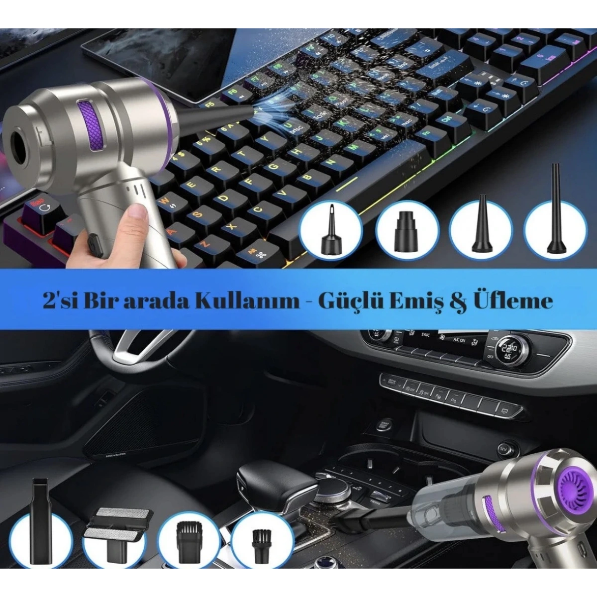 Şarjlı Araç Süpürgesi Ve Üfleme Çantalı Cs59 Plus Max