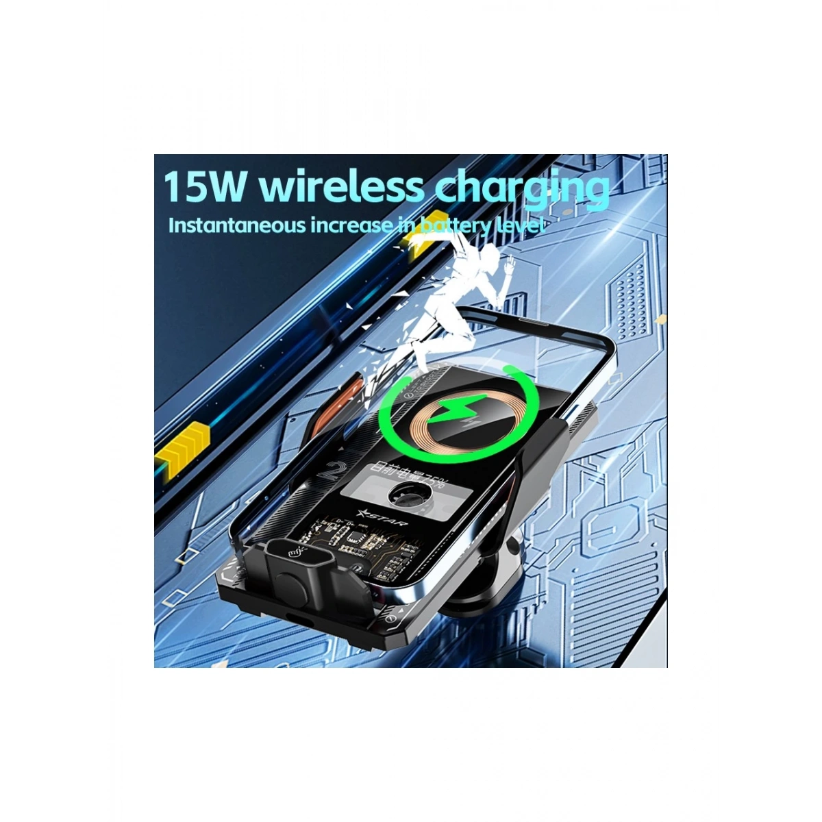 Smart 66W Kablosuz Şarjlı Telefon Tutucu T9