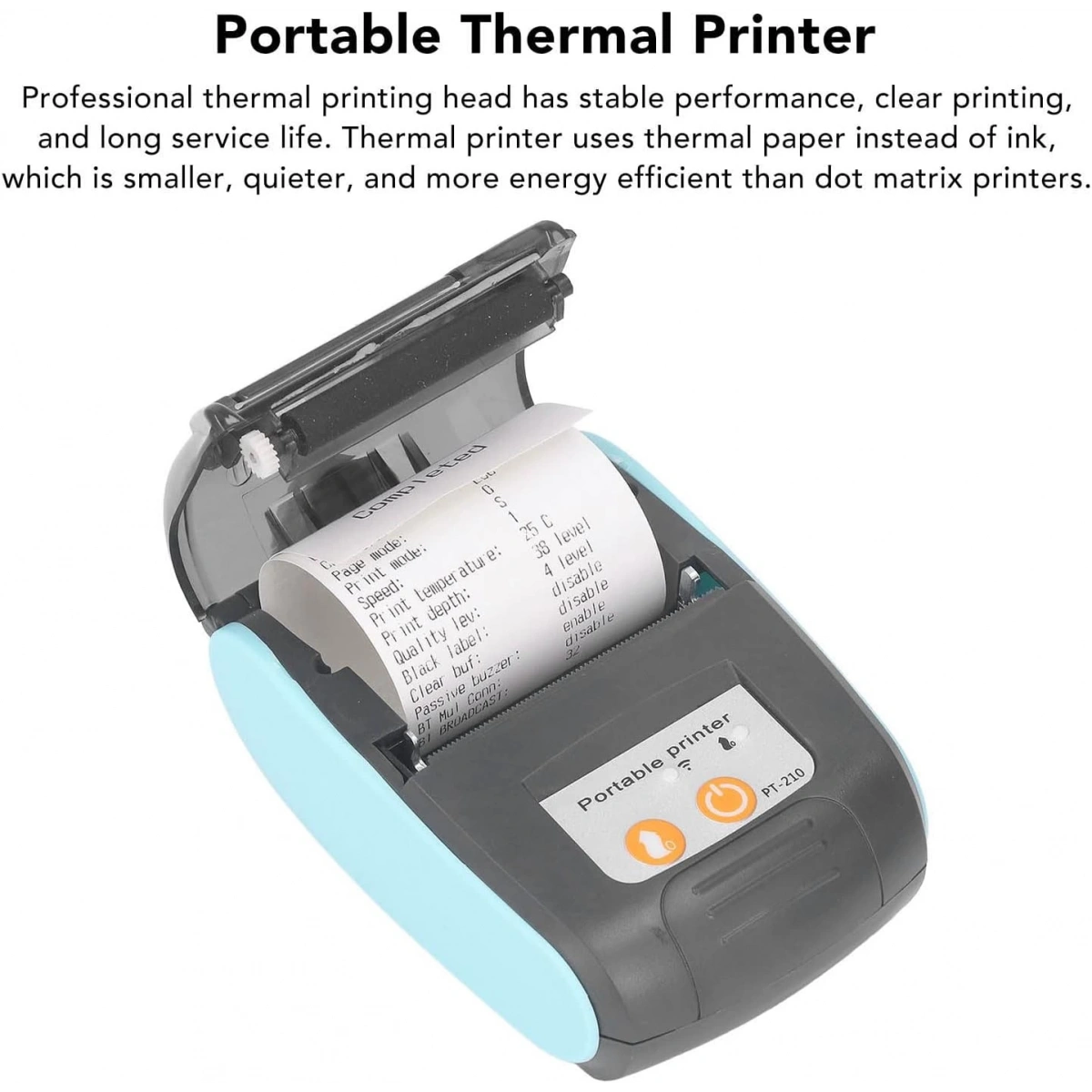 Taşınabilir Termal Yazıcı PT-210 Mavi