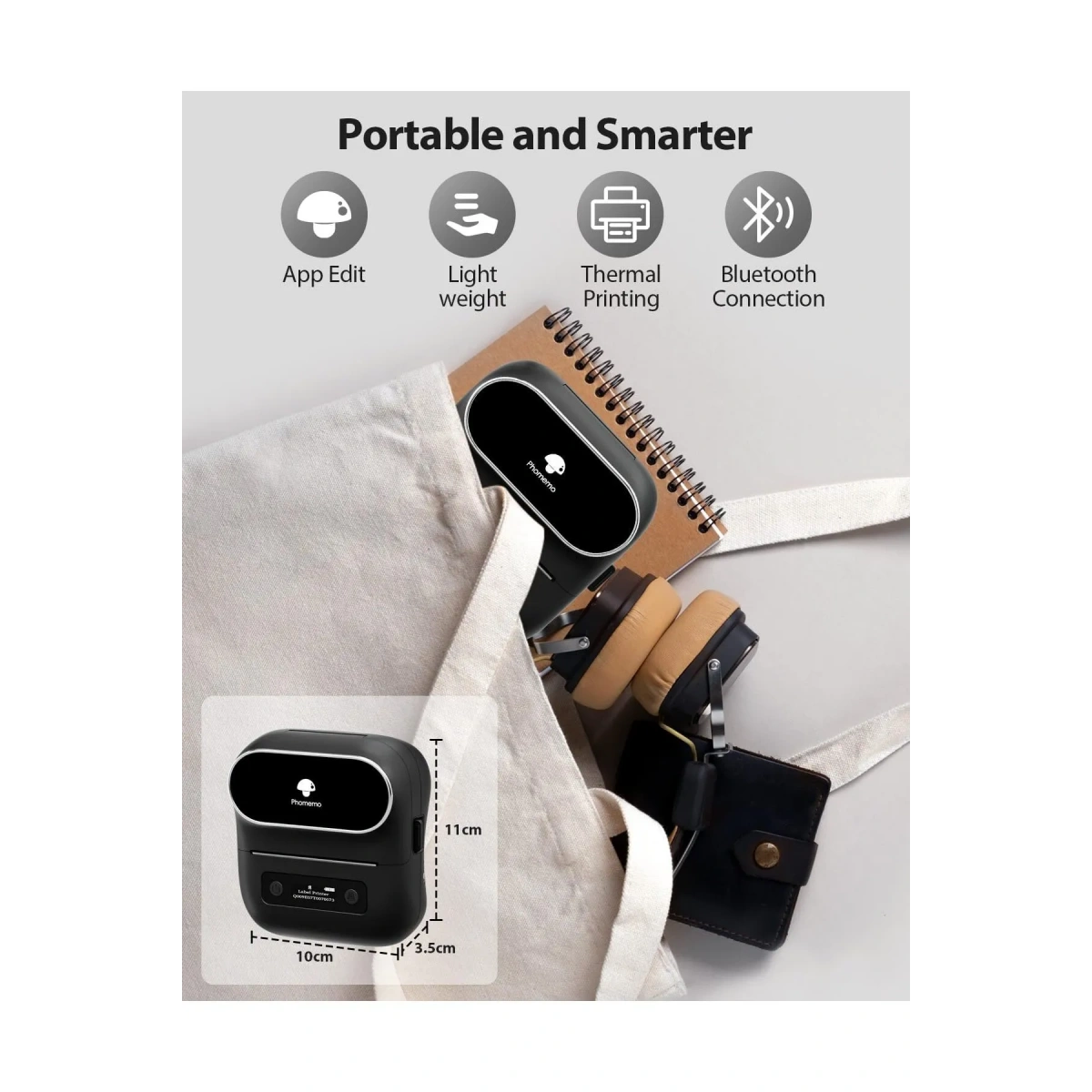 Taşınabilir Termal Yazıcı PT-260 Siyah