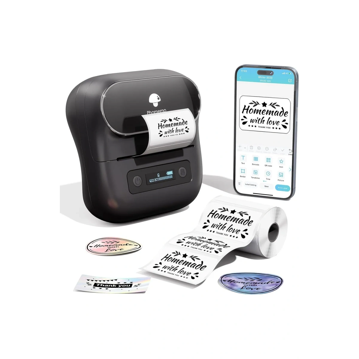 Taşınabilir Termal Yazıcı PT-260 Siyah