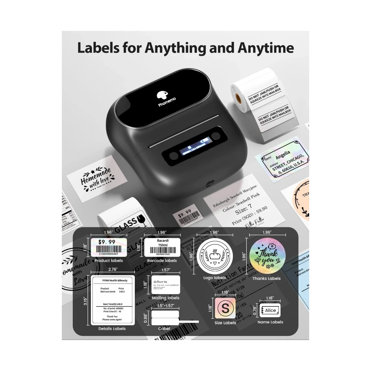 Taşınabilir Termal Yazıcı PT-260 Siyah