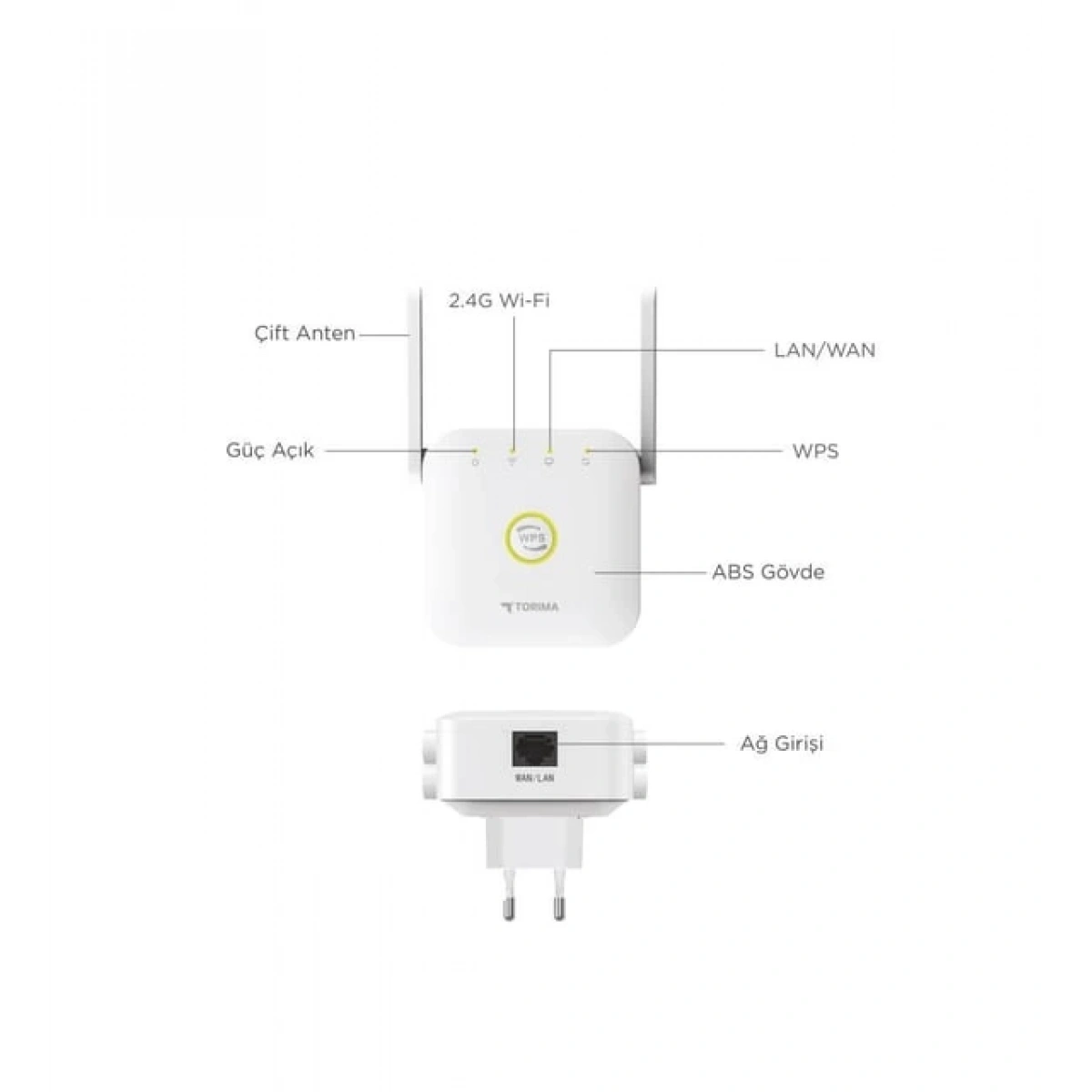 Torima Wifi Güçlendirici WR25 300 MBPS