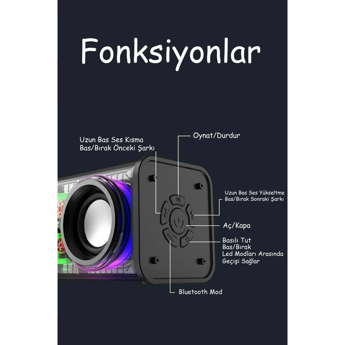 V8 BLUETOOTH HOPARLÖR BEYAZ