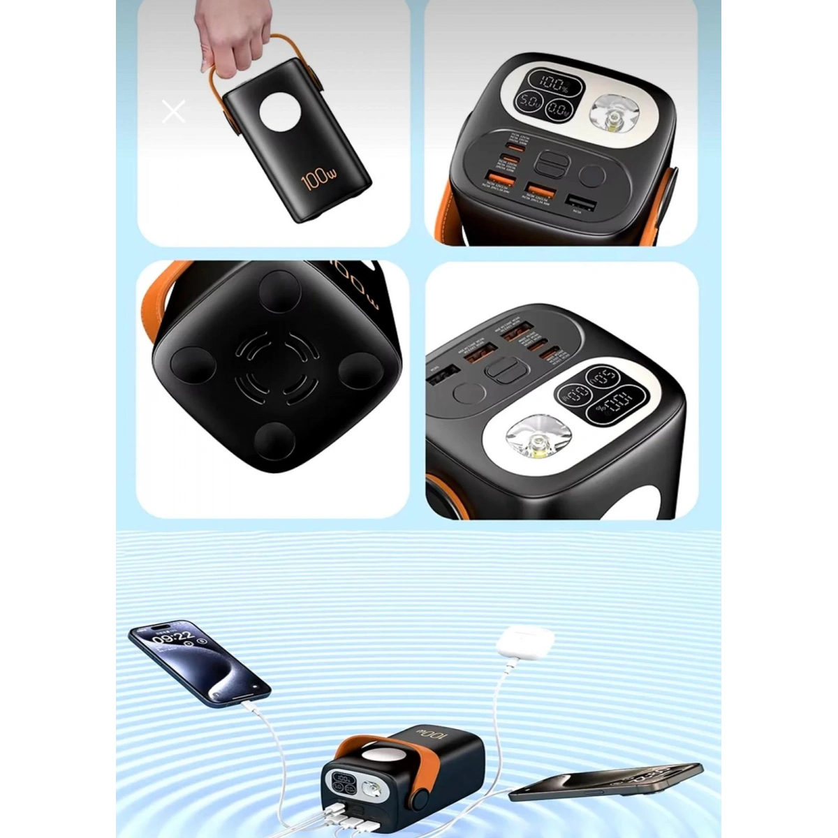 Yk Desıgn P929 60000 Mah Kablolu-100W Powerbank