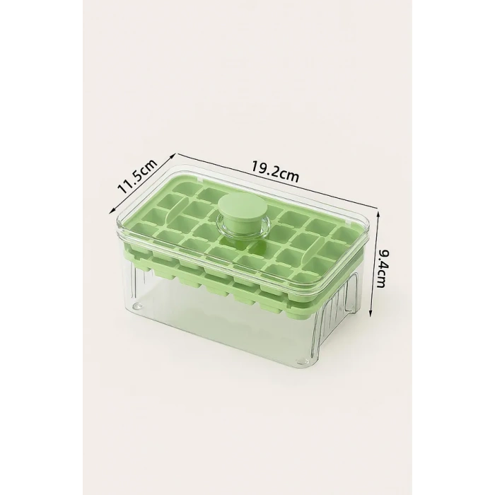 2li Basmalı Yeni Nesil Çift Buz Kalıbı Buzluk – Kapaklı Saklama Kutulu 56 Bölmeli Hazneli Buz Küpü