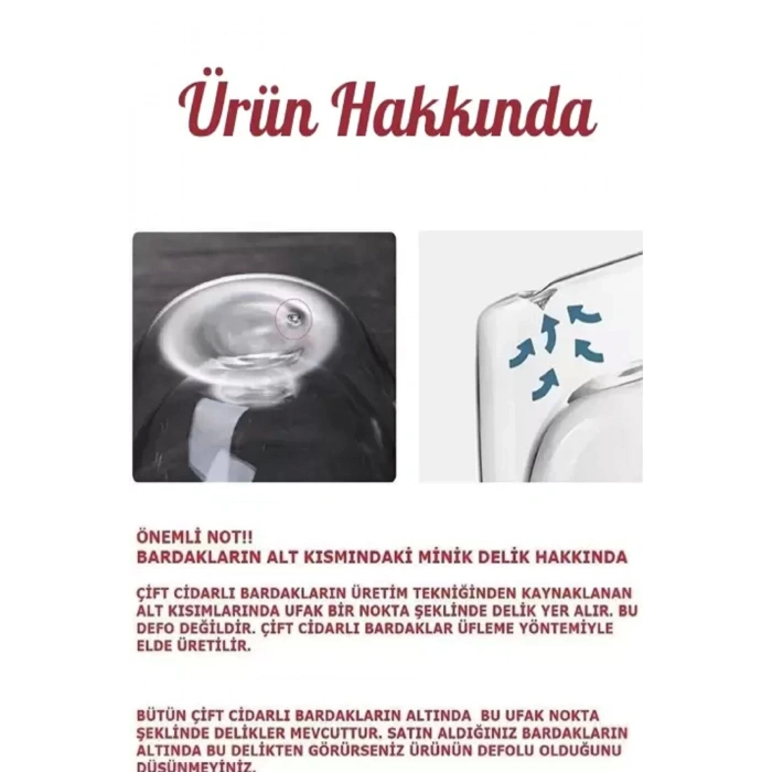 2li Çift Cidarlı Bardak  Ev Ofis Çay Fincanı