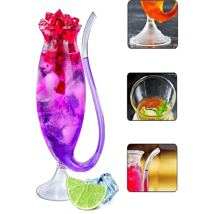 2li Isıya Dayanıklı Borosilikat Uzun Vampir Bardak Kahve Ve Sunum Bardağı Borosilikat Bardak