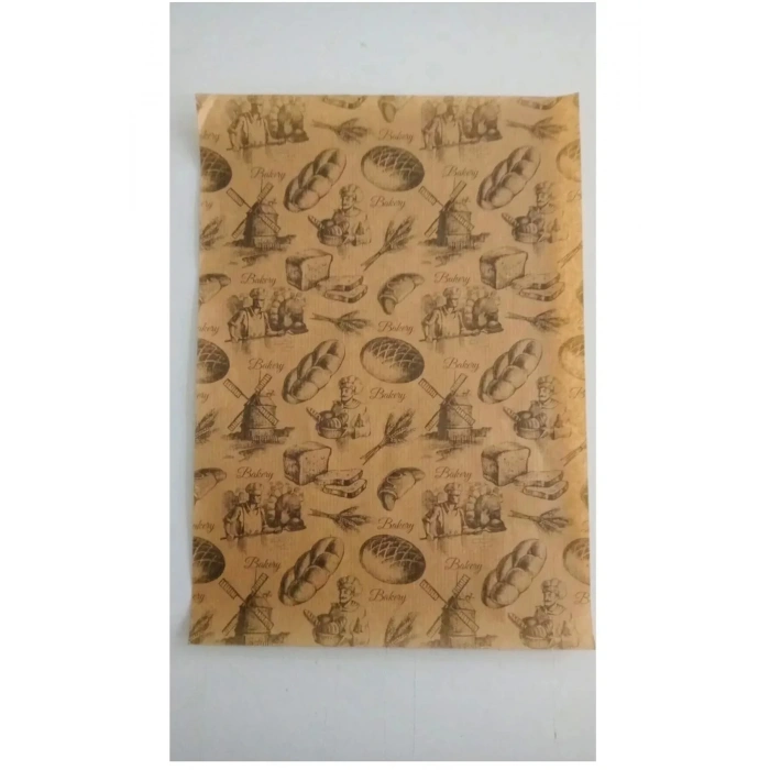 50li Breakfast Desenli Gazete Desen Aparatif Kağıd  Yağlı Kağıt Vintageı Mutfak Servis Sunum Kağıdı