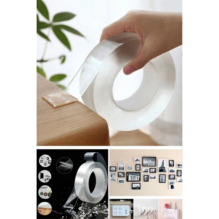 Çift Taraflı Bant Çıkarılabilir Süper Güçlü Çift Taraflı Bant Şeffaf Nano Yapışkanlı