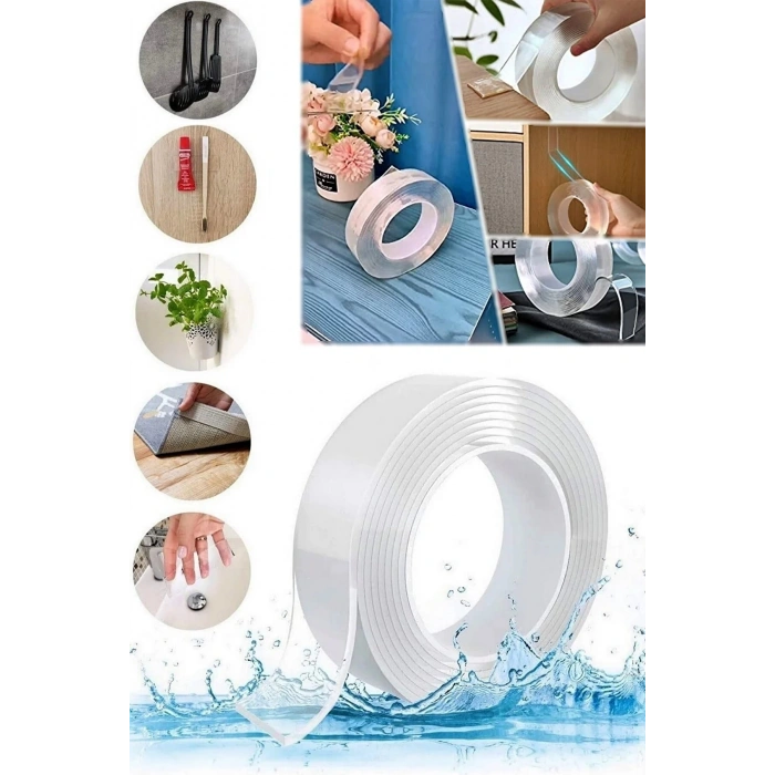 Çift Taraflı Bant Çıkarılabilir Süper Güçlü Çift Taraflı Bant Şeffaf Nano Yapışkanlı
