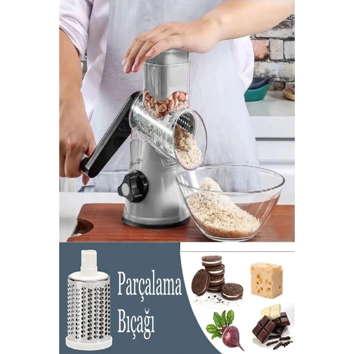 3 Bıçaklı Kollu Değirmen Sebze Meyve Peynir Fındık Dilimleyici