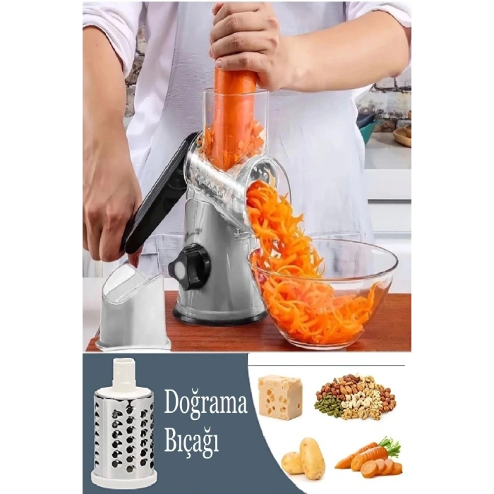 3 Bıçaklı Kollu Değirmen Sebze Meyve Peynir Fındık Dilimleyici