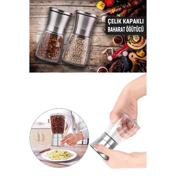 Karabiber Tuz Değirmeni Seramik Bıçaklı Öğütücü Küçük Boy