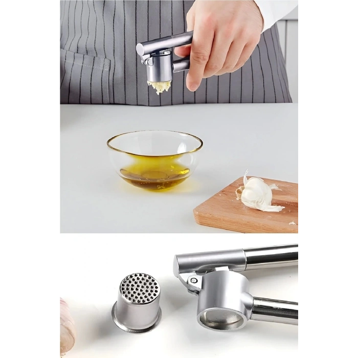 Sarımsak Ezici Konics Yuvarlak Paslanmaz Çelik Ezme