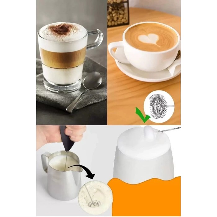 Kahve Köpürtücü Mikser Süt Karıştırıcı Cappuccino Çırpıcı Çelik