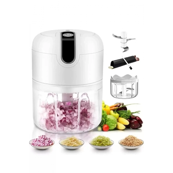 Şarjlı Mini El Rondosu Çelik 3 Bıçaklı 250 Ml Mutfak Robotu Hazneli Rondo Sebze Et