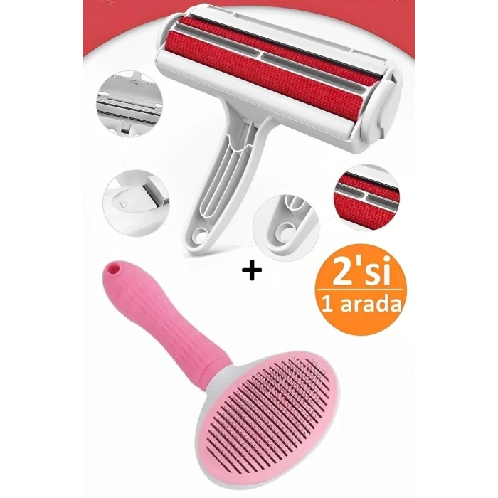 Kedi Köpek Tarağı Evcil Hayvan Fırçası Masaj Aleti Hazneli Kıl Tüy Toplayıcı