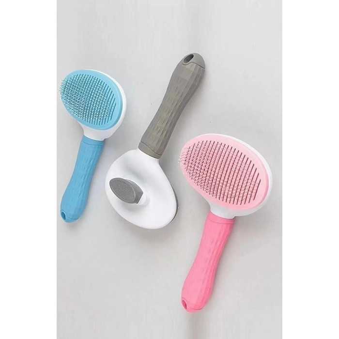 Kedi Köpek Tarağı Evcil Hayvan Fırçası Masaj Aleti Hazneli Kıl Tüy Toplayıcı