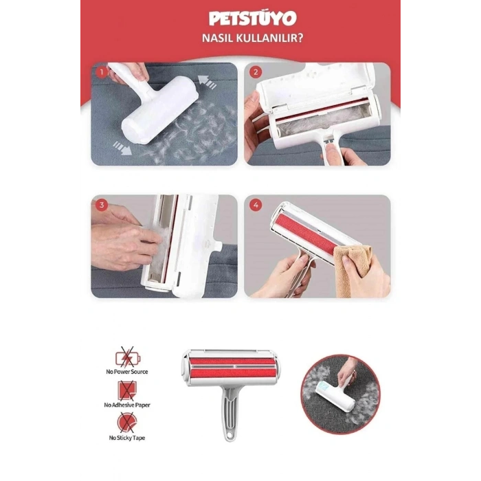 Tuşlu Evcil Hayvan Fırçası Kedi Köpek Tarağı Kıl Tüy Toplama Tiftik Elbise