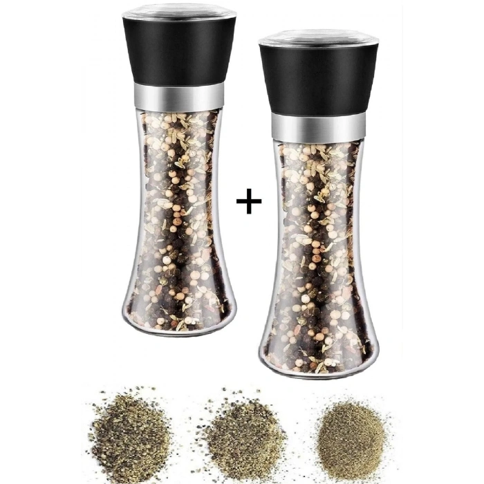 Karabiber Tuzluk Değirmeni Seramik Bıçaklı Öğütücü Büyük Boy Baharat