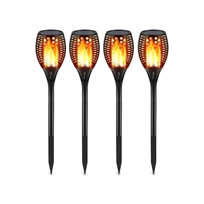 Titreşen Alev Meşale Işığı Güneş Enerjili Bahçe Aydınlatma Led Avlu Bahçe