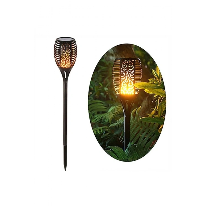 Titreşen Alev Meşale Işığı Güneş Enerjili Bahçe Aydınlatma Led Avlu Bahçe