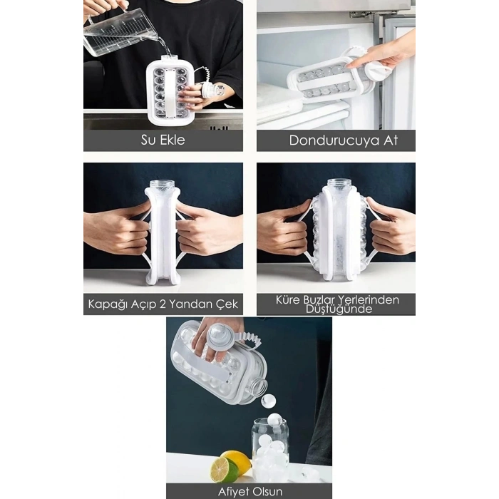Katlanır Buz Küpü Kalıbı Ve Içecek Şişesi Pratik Taşınabilir Buz Küpü
