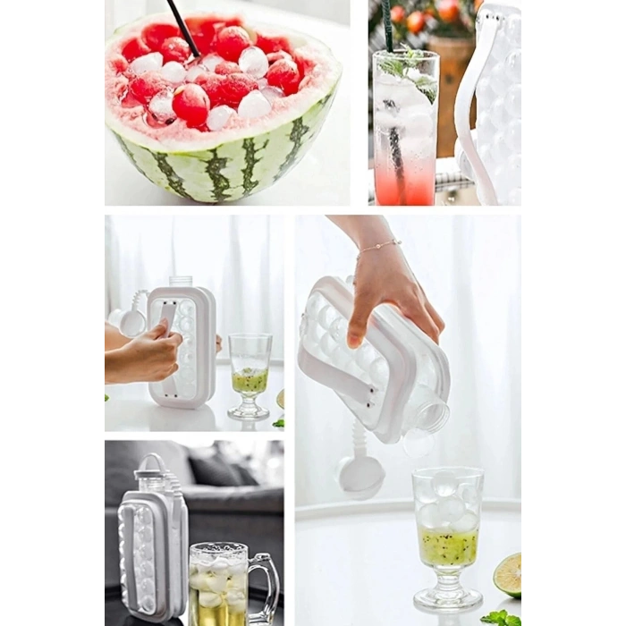 Katlanır Buz Küpü Kalıbı Ve Içecek Şişesi Pratik Taşınabilir Buz Küpü