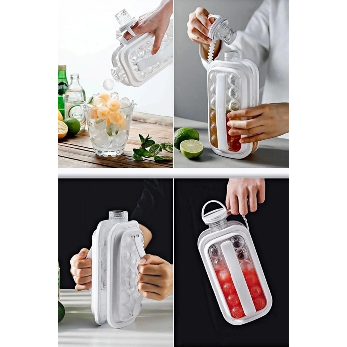 Katlanır Buz Küpü Kalıbı Ve Içecek Şişesi Pratik Taşınabilir Buz Küpü