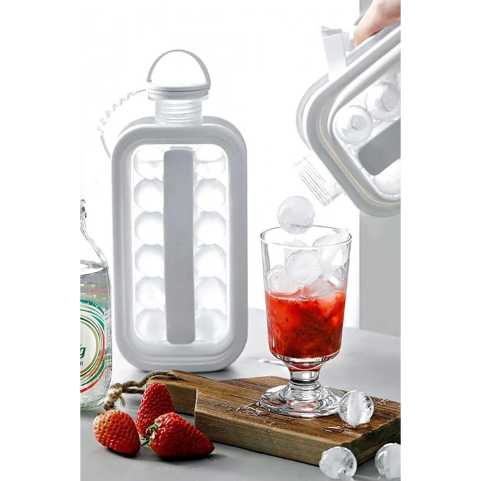 Katlanır Buz Küpü Kalıbı Ve Içecek Şişesi Pratik Taşınabilir Buz Küpü