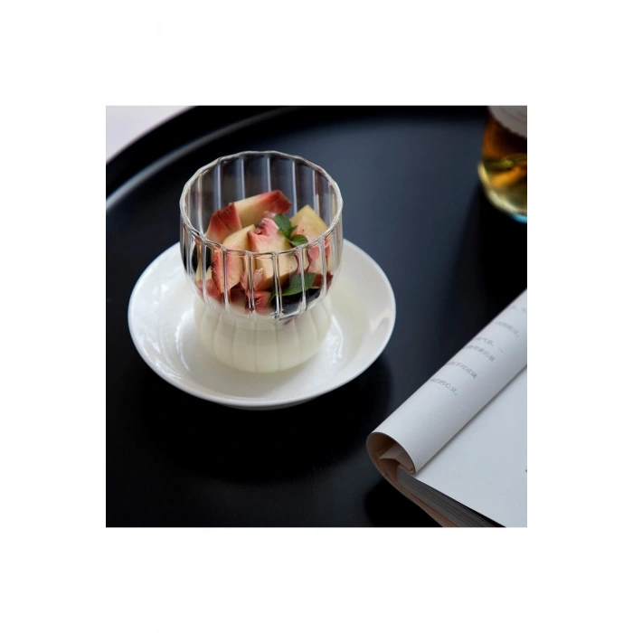 Katlı Burgu Şekilli Bardak Kahve Sunum Bardağı Isıya Dayanıklı Borosilikat