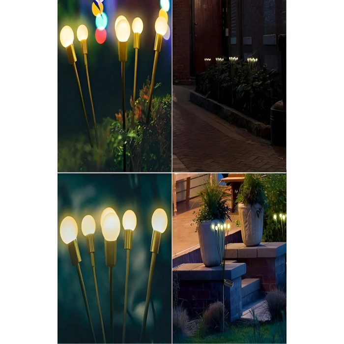 Tekli 6 Led Renkli Solar Bahçe Işıkları Güneş Enerjili Bahçe Peyzaj Aydınlatma