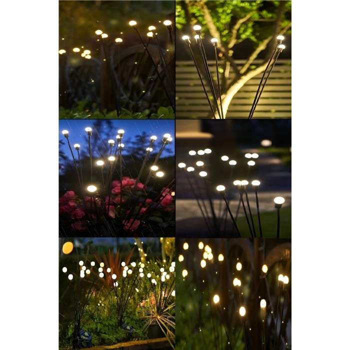 6 Led Renkli Solar Bahçe Işıkları 2 Li Güneş Enerjili Bahçe Peyzaj Aydınlatma Su Geçirmez Led Lamba