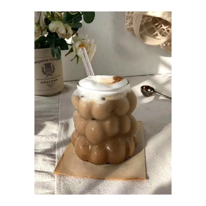 1 Adet Isıya Dayanıklı Borosilikat Boncuk & Üzüm Şekilli Bardak Boncuklu Tasarım Meyve Suyu