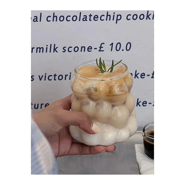 2 Li Set Isıya Dayanıklı Borosilikat Boncuk & Üzüm Şekilli Bardak Boncuklu Tasarım Meyve Suyu