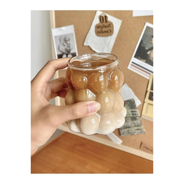 2 Li Set Isıya Dayanıklı Borosilikat Boncuk & Üzüm Şekilli Bardak Boncuklu Tasarım Meyve Suyu