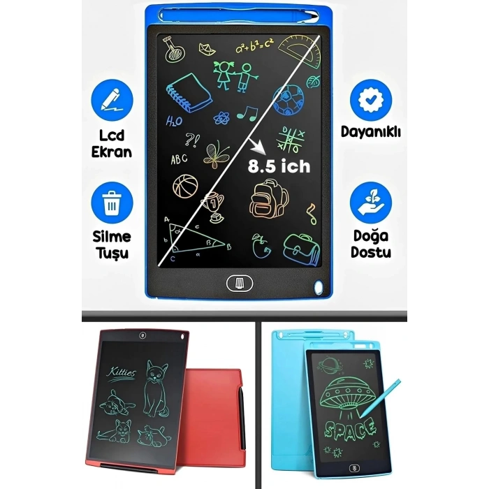 Writing Tablet Lcd 8.5 Dijital Kalemli Yazı Tahtası Grafik Not Yazma Eğitim