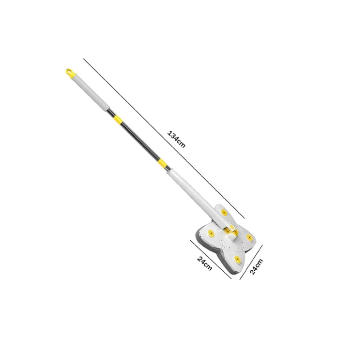 Teleskobik Sap Deterjan Hazneli Dörtgen Mikrofiber Rotary Mop Duvar